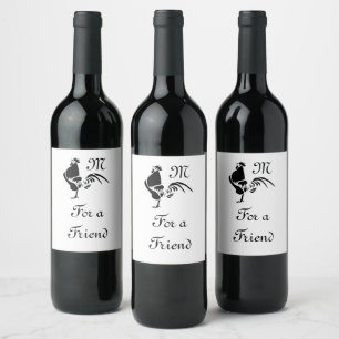Étiquette Pour Bouteilles De Vin Le coq noir qui croise l'alarme du bon matin