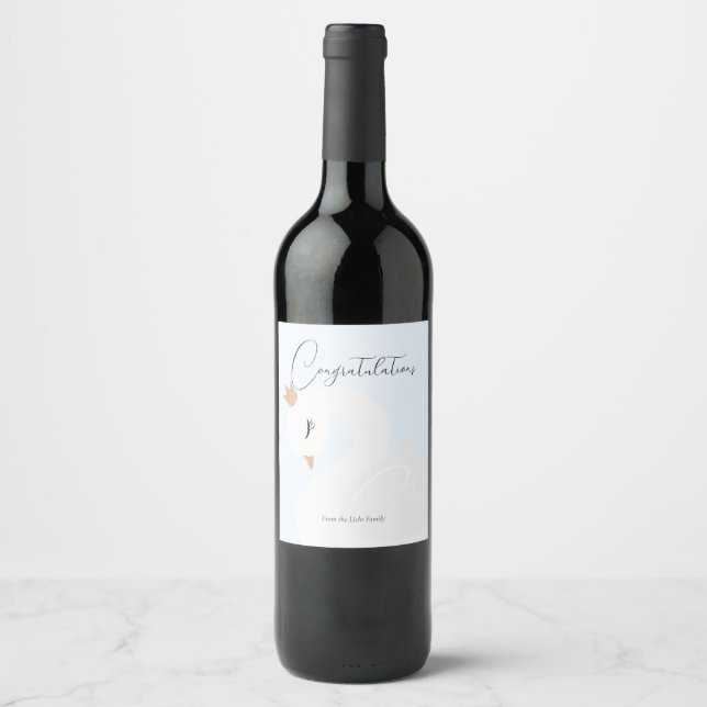 Étiquette Pour Bouteilles De Vin Le Cygne Couronné (Devant)