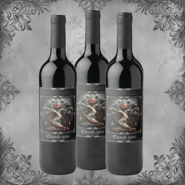 Étiquette Pour Bouteilles De Vin  Le design de l'Arbre de Vie Art Déco.  (Créateur téléchargé)
