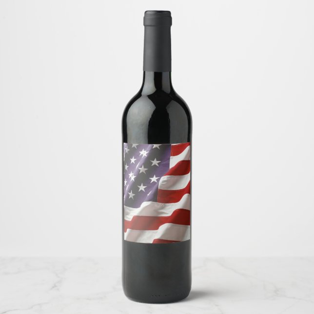 Étiquette Pour Bouteilles De Vin Le drapeau américain - Vieux souvenir (Devant)