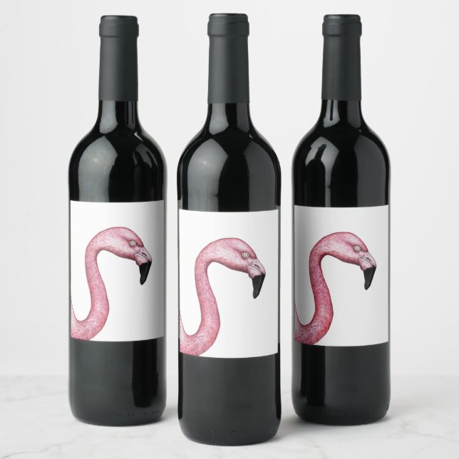 Étiquette Pour Bouteilles De Vin Le Flamant rose (Bouteilles)