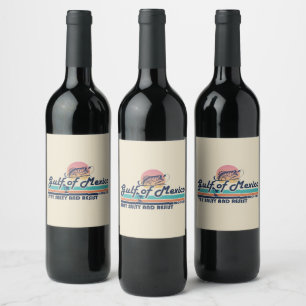 Étiquette Pour Bouteilles De Vin Le golfe du Mexique reste salé et résiste à la pêc