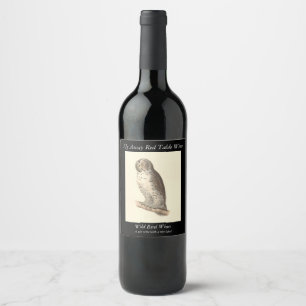 Étiquette Pour Bouteilles De Vin Le grand hibou gris (Strix nebulosa) NY Bird Image
