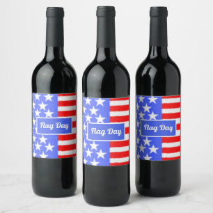 Étiquette Pour Bouteilles De Vin Le jour du drapeau, Personnaliser