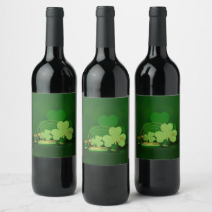 Étiquette Pour Bouteilles De Vin Le lutin du thème de la Saint-Patrick de SlipperyJ