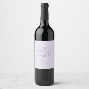 Étiquette Pour Bouteilles De Vin Le Mariage Lilac L'Aventure Commence