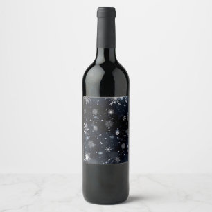 Étiquette Pour Bouteilles De Vin Le Noël de SlipperyJoe, hiver magique paisible à