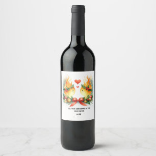 ÉTIQUETTE POUR BOUTEILLES DE VIN LE PREMIER NOËL DES NOUVELLES