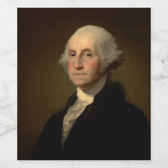 Étiquette Pour Bouteilles De Vin Le président américain George Washington, Stuart (Étiquettes simples)