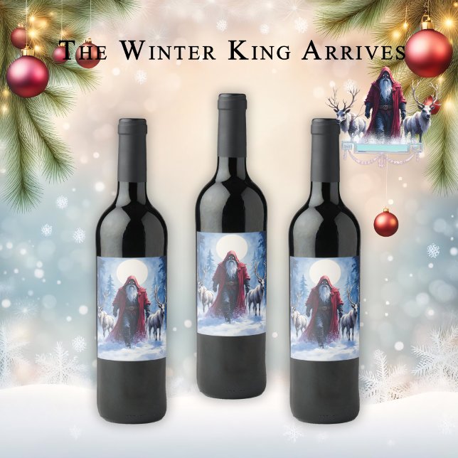Étiquette Pour Bouteilles De Vin Le roi de l'hiver arrive.  (Créateur téléchargé)