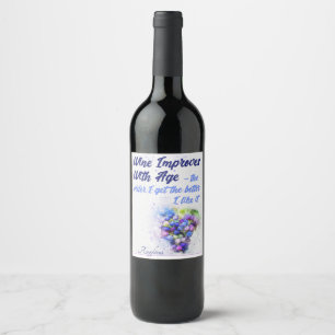 Étiquette Pour Bouteilles De Vin Le vin humoristique améliore les raisins roses