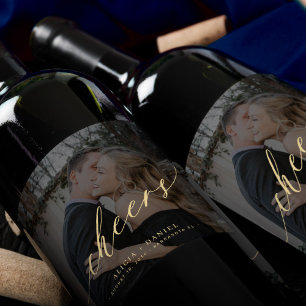 Étiquette Pour Bouteilles De Vin L'écriture minimaliste moderne or acclamé mariage