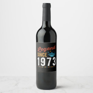 Étiquette Pour Bouteilles De Vin Légende depuis 1973 Anniversaire Retro Vintage