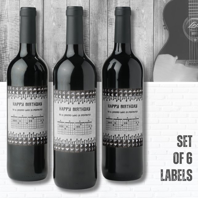 Étiquette Pour Bouteilles De Vin Légende guitariste Bonne bouteille de musique d'an (Celebrate the legendary musician in your life with unique Guitarist Birthday Wine Labels)