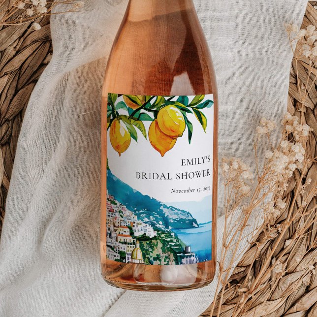 Étiquette Pour Bouteilles De Vin Lemon Citrus Côte d'Amalfi Enterrement de Vie de J (Créateur téléchargé)