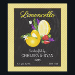 Étiquette Pour Bouteilles De Vin Lemoncello Chalkboard Look Mariage<br><div class="desc">Un bouquet de citron et fraise avec des sprigs de romarin et de lavande.</div>
