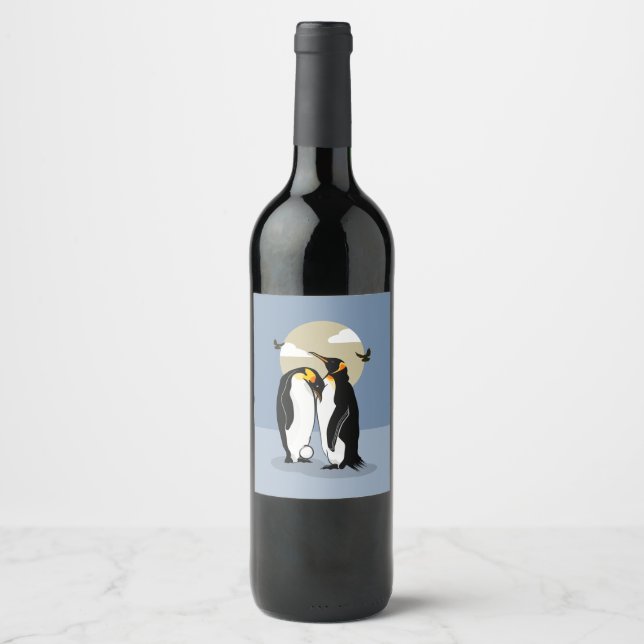 Étiquette Pour Bouteilles De Vin L'empereur PENGUINS (Devant)