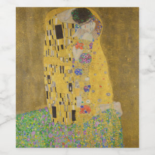 Étiquette Pour Bouteilles De Vin Les Amants embrassés de Gustav Klimt