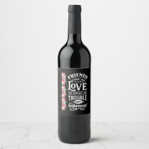 Étiquette Pour Bouteilles De Vin Les amis montrent leur amour
