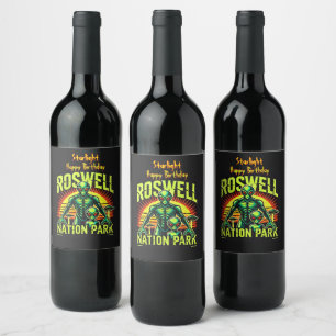 Étiquette Pour Bouteilles De Vin Les aventures extraterrestres commencent ici à Ros