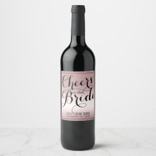 Étiquette Pour Bouteilles De Vin LES CHEERS roses Gold Rose À LA MARIÉE Vin nuptial