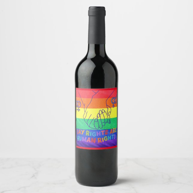 Étiquette Pour Bouteilles De Vin Les gays ont des droits (Devant)