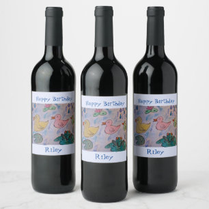 Étiquette Pour Bouteilles De Vin Les gouttes d'eau sur les canettes Anniversaire
