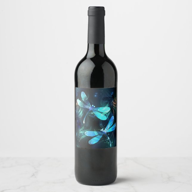 Étiquette Pour Bouteilles De Vin Les libellules du lac (Devant)