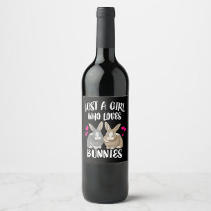 Étiquette Pour Bouteilles De Vin Les Loves Bunnies de Just Girl   Bunny