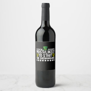 Étiquette Pour Bouteilles De Vin Les Plus Susceptibles De Démarrer Le St patrick Sh