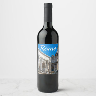 Étiquette Pour Bouteilles De Vin Les ruines du Forum Romain à Rome, Italie