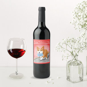 Étiquette Pour Bouteilles De Vin Lettre Coeur Douce Livrée Par Corgi