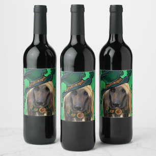ÉTIQUETTE POUR BOUTEILLES DE VIN LEVRIER AFGHAN