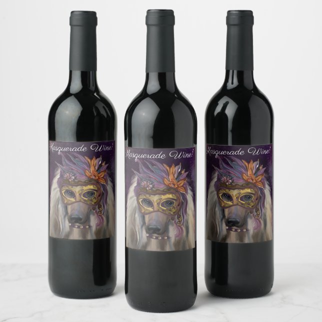 Étiquette Pour Bouteilles De Vin Lévrier Afghan (Bouteilles)