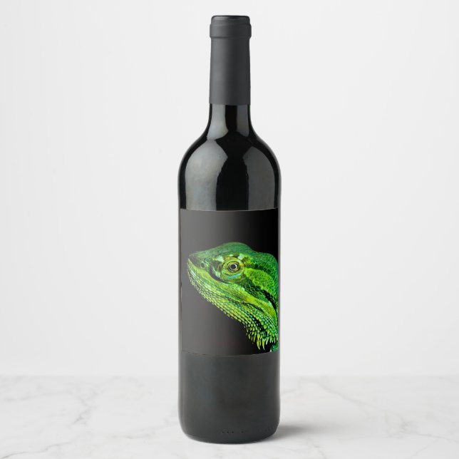 Étiquette Pour Bouteilles De Vin Lézard de dragon (Devant)