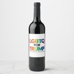 ÉTIQUETTE POUR BOUTEILLES DE VIN LGBTQ POUR TRUMP GAY LESBIAN POUR TRUMP 2024