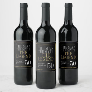 Étiquette Pour Bouteilles De Vin L'Homme Le Mythe La Légende 50e Anniversaire