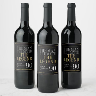 Étiquette Pour Bouteilles De Vin L'Homme Le Mythe La Légende 90e Anniversaire
