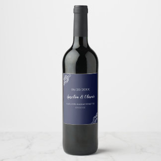 Étiquette Pour Bouteilles De Vin Lien La corde Nautique Knot Blanc & Mariage Marine