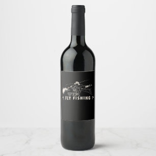 Étiquette Pour Bouteilles De Vin Ligne de pêcheur à la pêche au gibier à plumes
