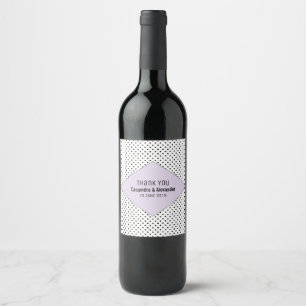 Étiquette Pour Bouteilles De Vin Lilac Mariage Pois moderne