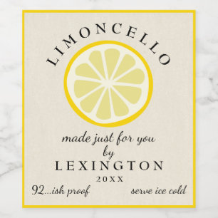 Étiquette Pour Bouteilles De Vin Limoncello Fait Juste Pour Vous Étiquette De Boute
