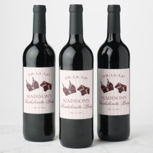 Étiquette Pour Bouteilles De Vin Lingerie Rouge Bourgogne Enterrement de Vie de Jeu