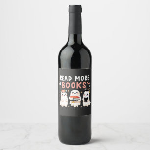 Étiquette Pour Bouteilles De Vin Lire la suite de livres Éffrayant Halloween Ghost