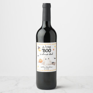 Étiquette Pour Bouteilles De Vin Little Boo est presque dû! Halloween