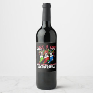 Étiquette Pour Bouteilles De Vin Llama Gift | Qui aime les lamas et Noël