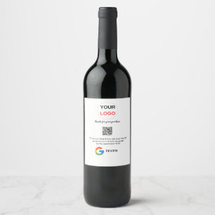 Étiquette Pour Bouteilles De Vin logo de l'entreprise de revue Google Scan QR revie