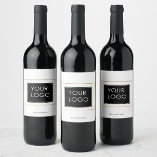 Étiquette Pour Bouteilles De Vin Logo d'entreprise commerciale de société moderne b