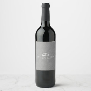 Étiquette Pour Bouteilles De Vin Logo d'habitation moderne Immobilier, Realtor Gris