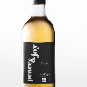Étiquette Pour Bouteilles De Vin Logo élégant moderne de gratitude paix joie d'entr